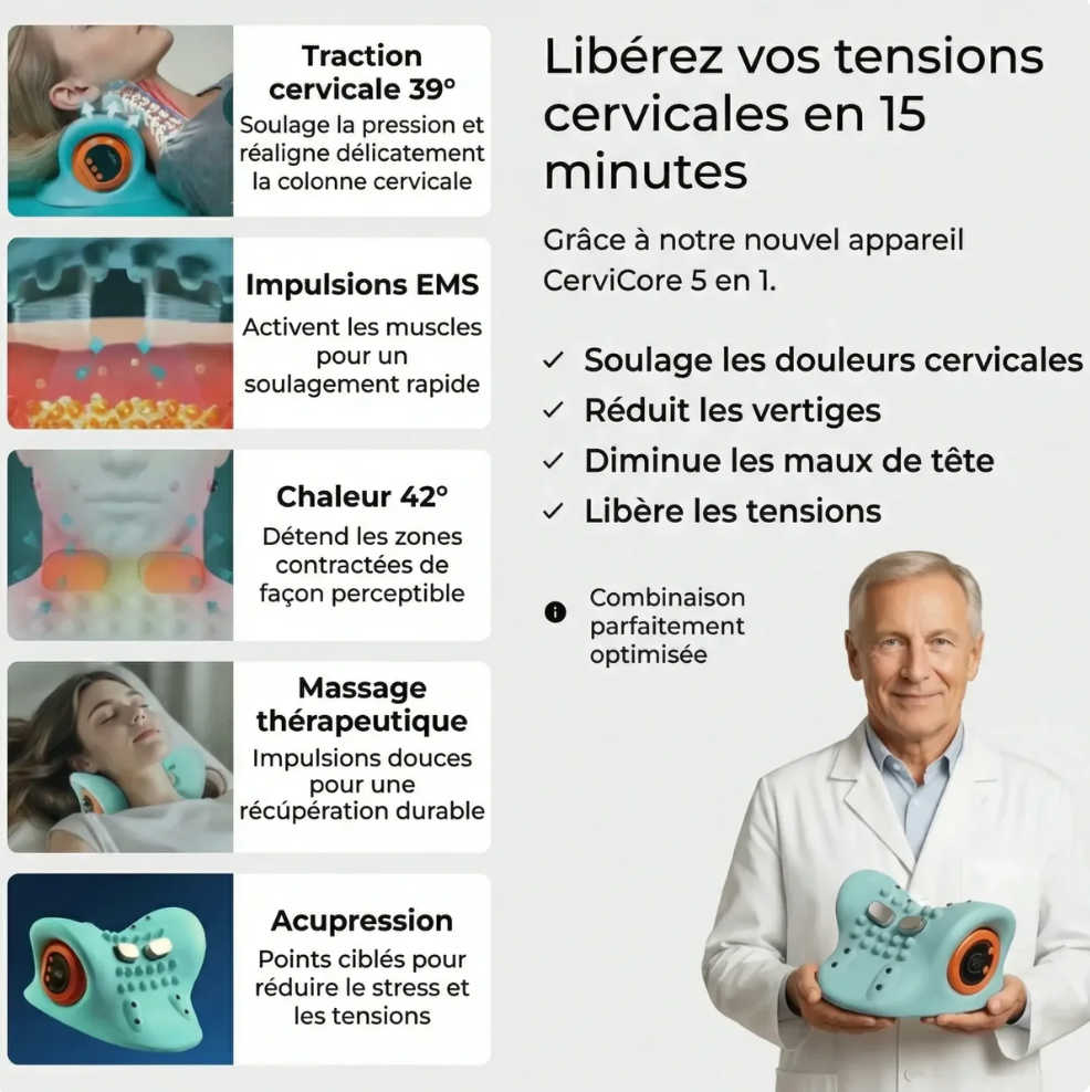 Vélaria | CerviCore Appareil de thérapie cervicale 5 en 1